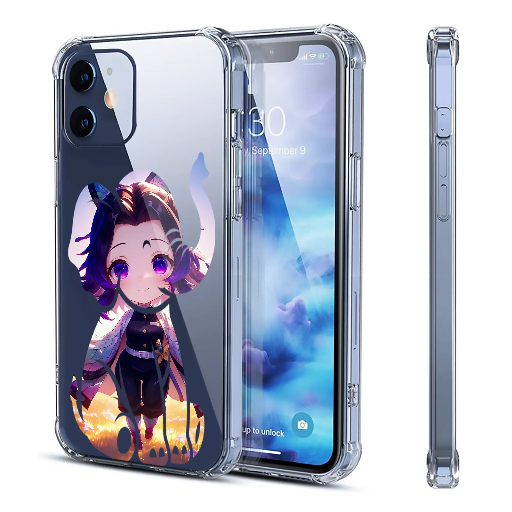 鬼滅の刃 グッズ,胡蝶 しのぶ - IPhone 12シリーズ対応 ・ 透明スマホケース ・ クリアソフトケース ・ TPU素材 ・ 耐衝撃 ・ 高密着 ・ 防汚 防指紋 ・ 簡単着脱